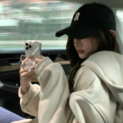 Internet celebrity style R letter peaked hat for women isn trendy brand soft top baseball cap hat for women