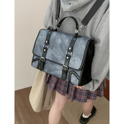 Retro Backpack Women's New Fashion College Style Briefcase Versatile Large Capacity Shoulder Bag Backpack