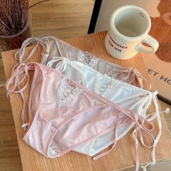 French panties, feminine, seamless and comfortable mesh, low-waisted, lace-up pants, breathable, quick-drying, beautiful girl pants