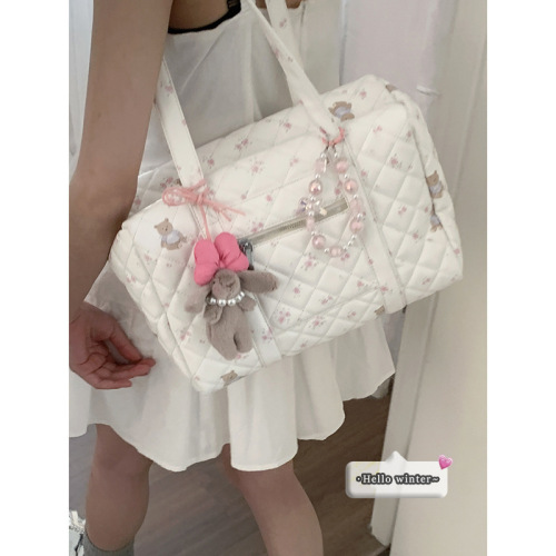 Korean style women's bag high-end large-capacity armpit bag 2024 new fashion girl floral shoulder commuting bag soft