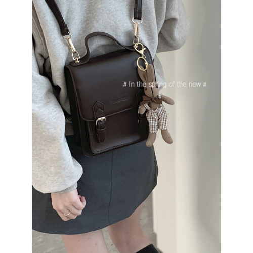 Simple travel bag, retro texture handbag, women's bag, new fashion, casual and high-end student backpack