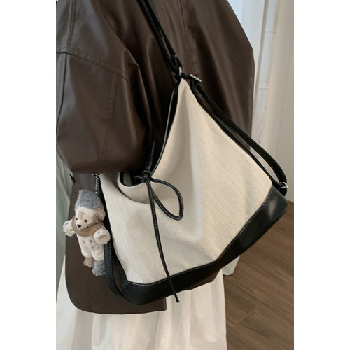 Bag Summer High-end Niche Canvas Bag 2024 New Large Capacity Simple Tote Bag Casual Backpack