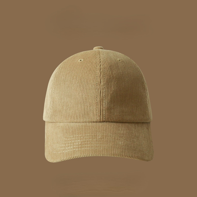 Solid color light plate baseball cap for men and women winter corduroy warm hat high quality plain soft top peaked cap