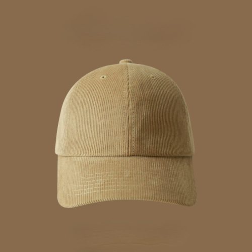Solid color light plate baseball cap for men and women winter corduroy warm hat high quality plain soft top peaked cap