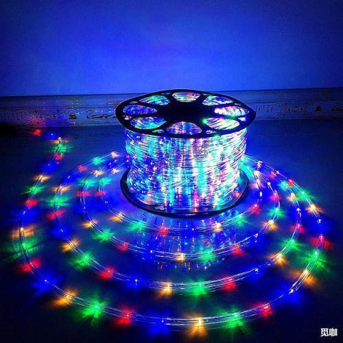 LED light strip rainbow tube lighting decoration round two-line flexible light string holiday decoration neon light