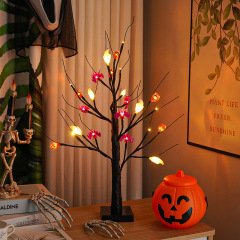 Cross-border Halloween Pumpkin Tree Lantern Ghost Festival Bat LEDUSB Battery Light Simulation Tree Decorative Light Wholesale