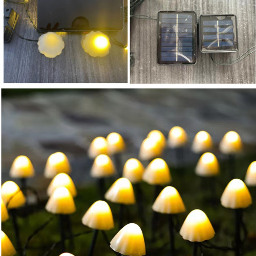 Cross-border new product LED solar ground mushroom string lights outdoor waterproof garden lawn courtyard decorative landscape lights