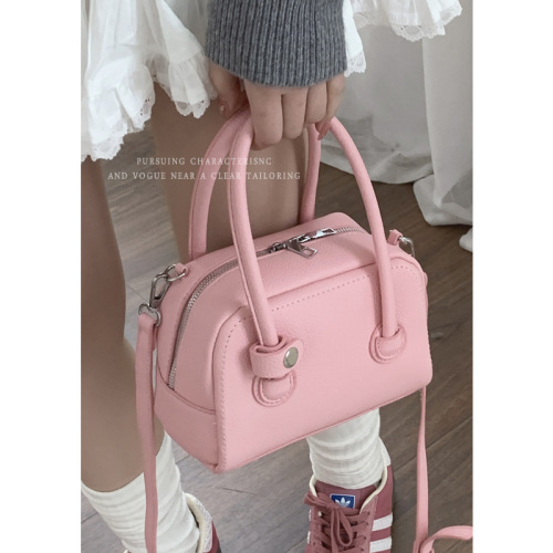 Spring Pink Bag Women's Handbag 2024 New Simple Small Square Bag Versatile Shoulder Crossbody Bag