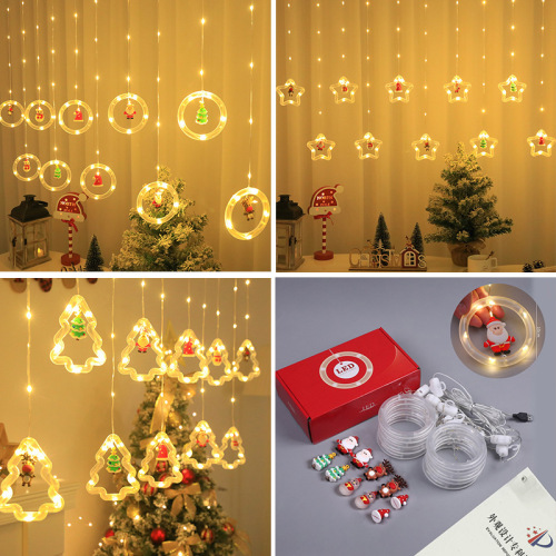 Cross-border led Christmas curtain lights Christmas atmosphere flashing lights wholesale curtain lights indoor scene layout creative