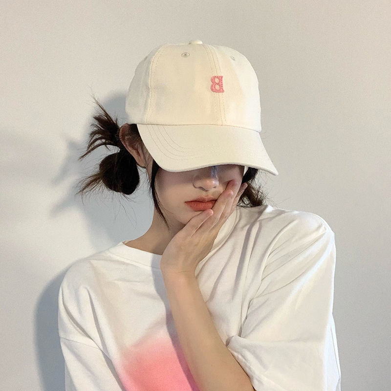New hat baseball hat women's thin Korean version ins versatile face-showing small curved brim B letter peaked hat