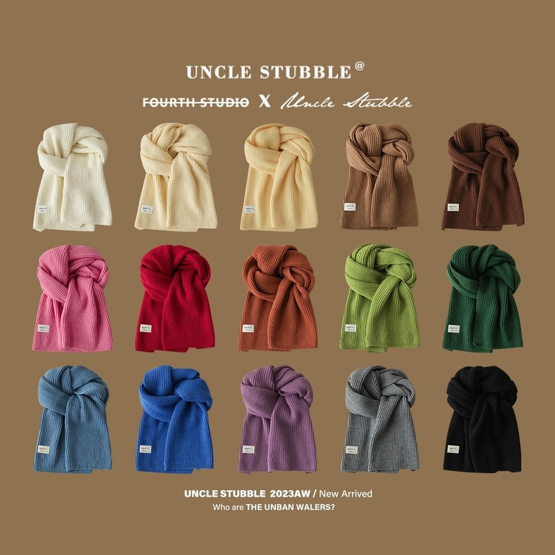 Korean style simple knitted scarf for girls in winter, high-end cold-proof and warm scarf for men, versatile solid color couple shawl