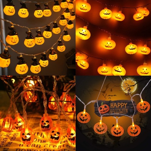 Halloween led atmosphere decorative lights pumpkin light string Amazon new bat skull battery box light string wholesale