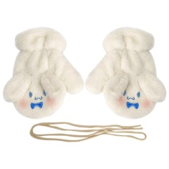 Winter plush gloves for women, cute Korean style mittens, thickened heating halter neck, students' winter warm gloves for cycling