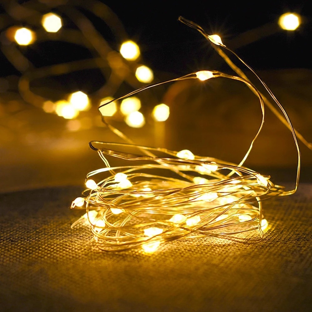 Cross-border Amazon LED copper wire lights room courtyard decoration solar copper wire lights Christmas holiday lights string lights