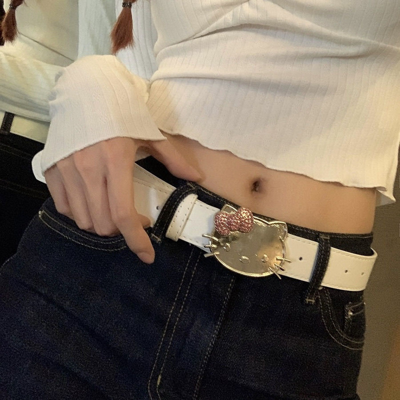 hellokitt pink hello kitty belt millennium hottie y2k waist chain jeans skirt waist