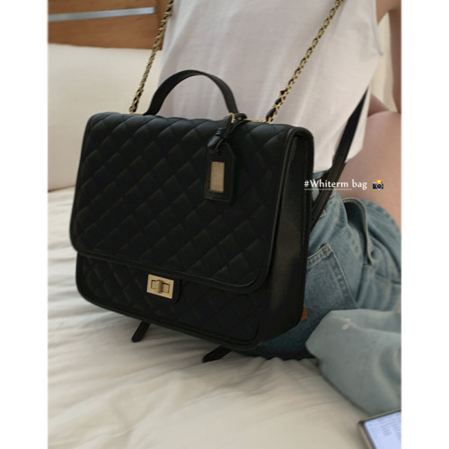 Niche high-end women's bag new rhombus backpack fashionable casual backpack