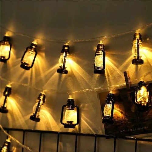 Cross-border led kerosene lamp retro lantern too outer decoration colorful light string solar energy Halloween Easter day bar household