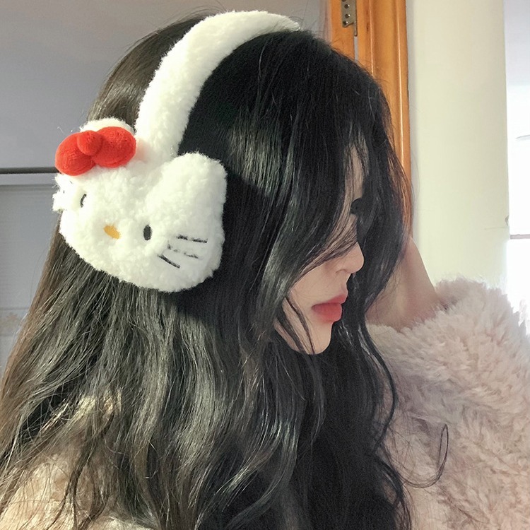 Cute cartoon KT lamb velvet earmuffs doll earmuffs student warm cycling antifreeze kt cat ear earmuffs