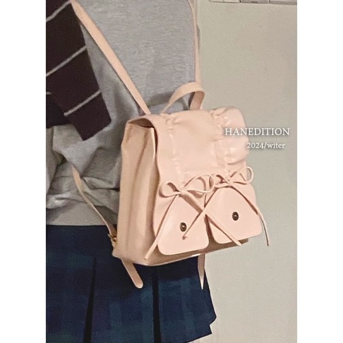 Cross-border Korean version fashionable sweet bow backpack women's 2024 new casual backpack large capacity handbag