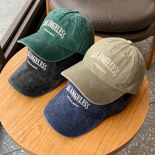 Retro distressed peaked cap for men and women, Japanese street style soft top hat, washed craft vintage baseball cap trend