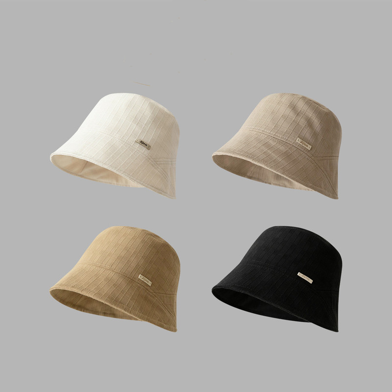 New visor hat for women, Korean style plaid, versatile fisherman hat, Japanese irregular bucket hat, trendy