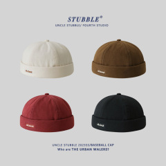 New Japanese retro melon skin hat for men and women, street fashion brand hip-hop yuppie hat, men's short-headed and brimless landlord hat
