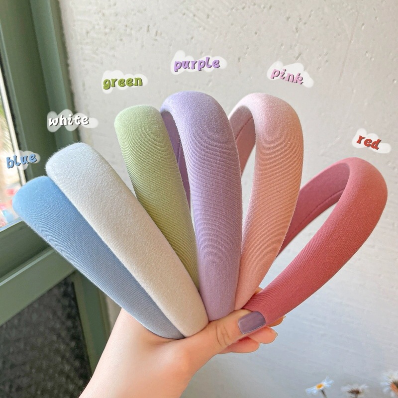 Sponge headband for women 2024 new high-ceiling high-end pressure-sensitive hair wide-brimmed headband large head circumference temperament hair bundle hair accessories