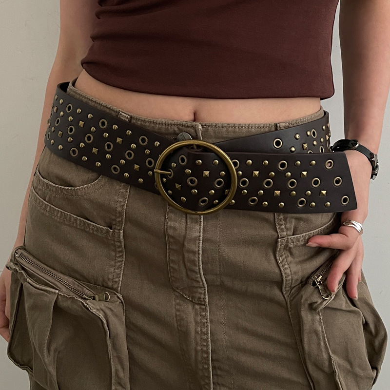 American retro belt for women 2024 new vintage decorative belt Korean style versatile jeans with ins style