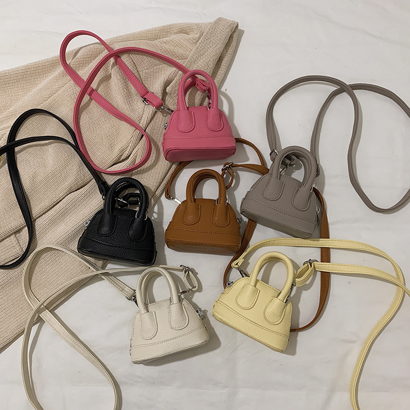 Niche high-end children's bags 2024 summer new candy color mini shell bag girls crossbody lipstick bag