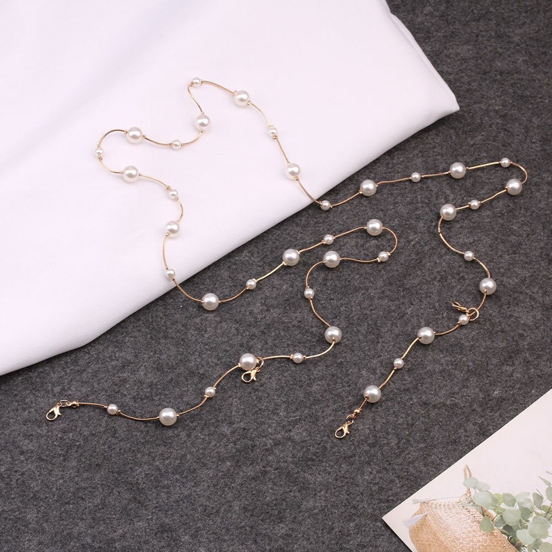 Thin belt women's dress, high-end pearl skirt belt chain accessories waist chain versatile decorative trouser chain