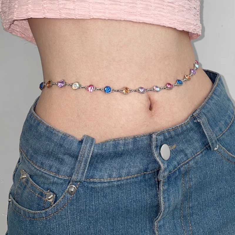 Rhinestone waist chain decorative dress, versatile new belt, women's new style, trendy jeans chain