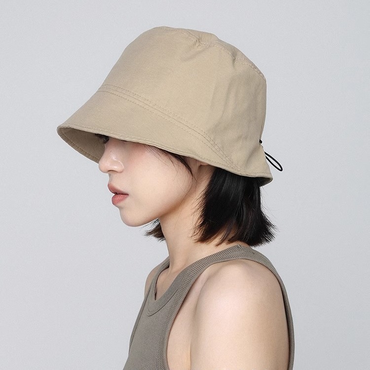 Japanese new style short-brimmed hat basin hat sun protection fisherman hat big head circumference bucket hat folding solid color sun hat