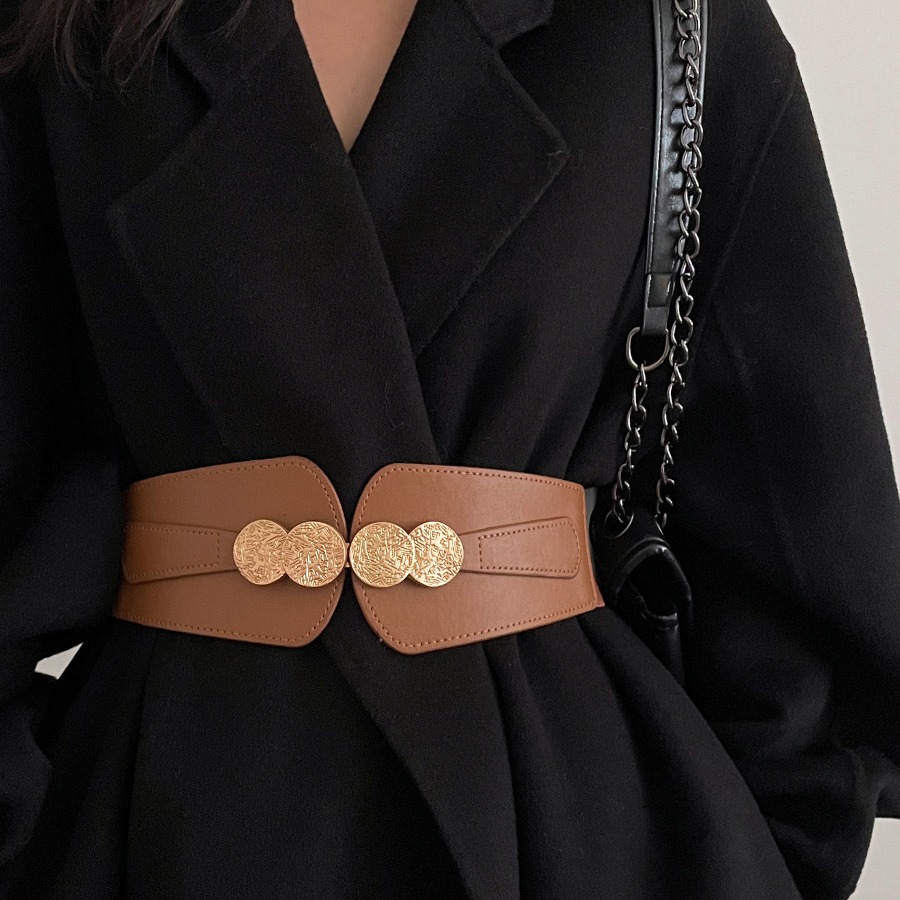 Stretch elastic wide girdle belt for women, decorative, high-end, versatile, fashionable and personalized belt skirt belt