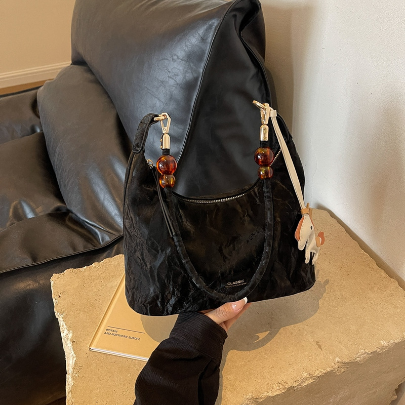 High-end fashion beaded bag 2024 trendy texture versatile shoulder bag popular texture crossbody women's bag