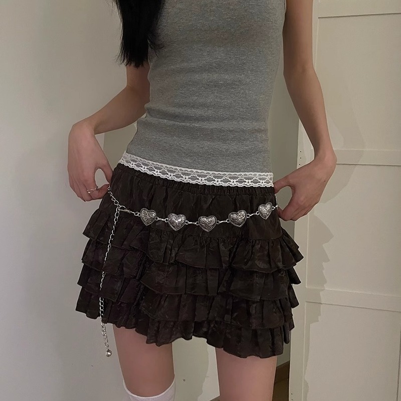 New sweet high-end waist chain loving lady with skirt retro literary super fairy waist with jeans
