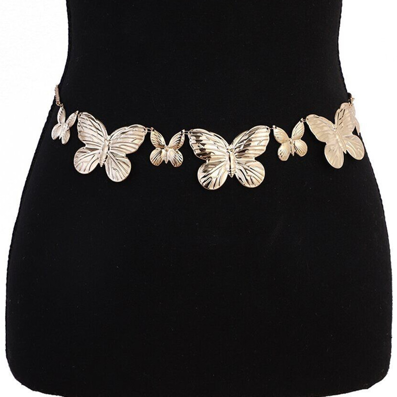 European and American cross-border jewelry fashion creative splicing butterfly pendant waist chain for women personalized fashion metal body accessories
