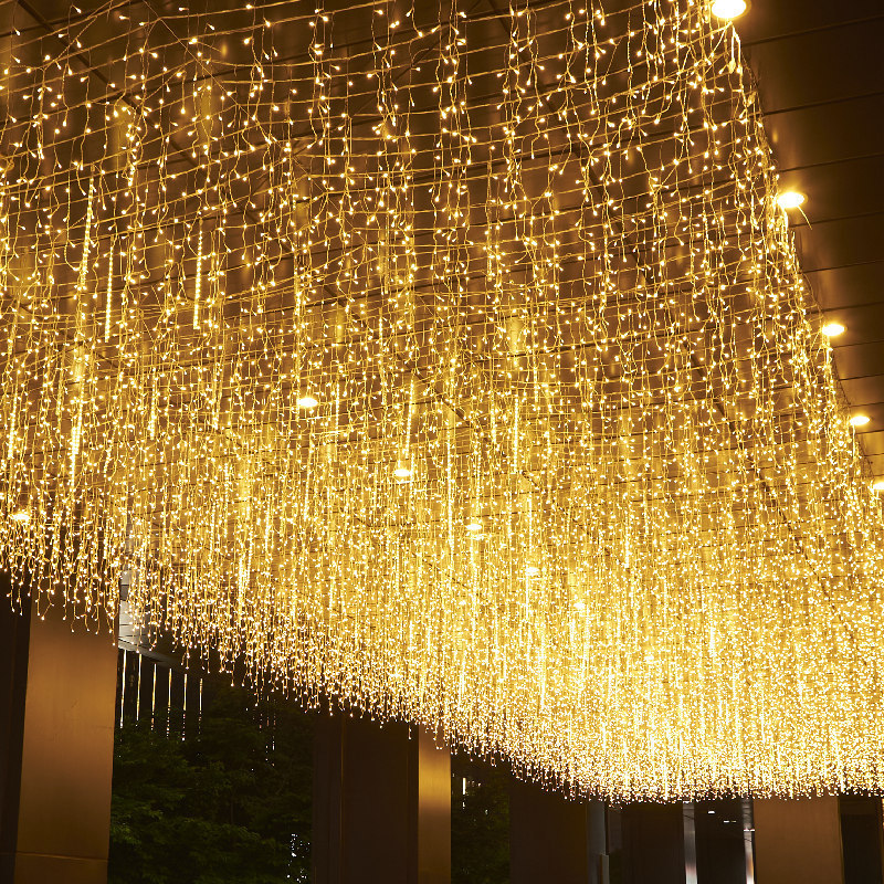Flashing string lights, starry sky, ice bar lights, colorful lights, curtains, waterfall lights, wedding led colorful lights, outdoor decorative lights