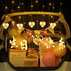 Happy Birthday Curtain Light Valentine's Day Decoration LED Light Party Background Party Room Curtain Decoration Light Props