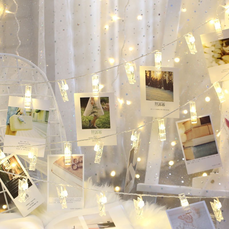 Photo clip battery light string led creative small colorful lights for street stalls night market indoor postcard lights with decorative lights