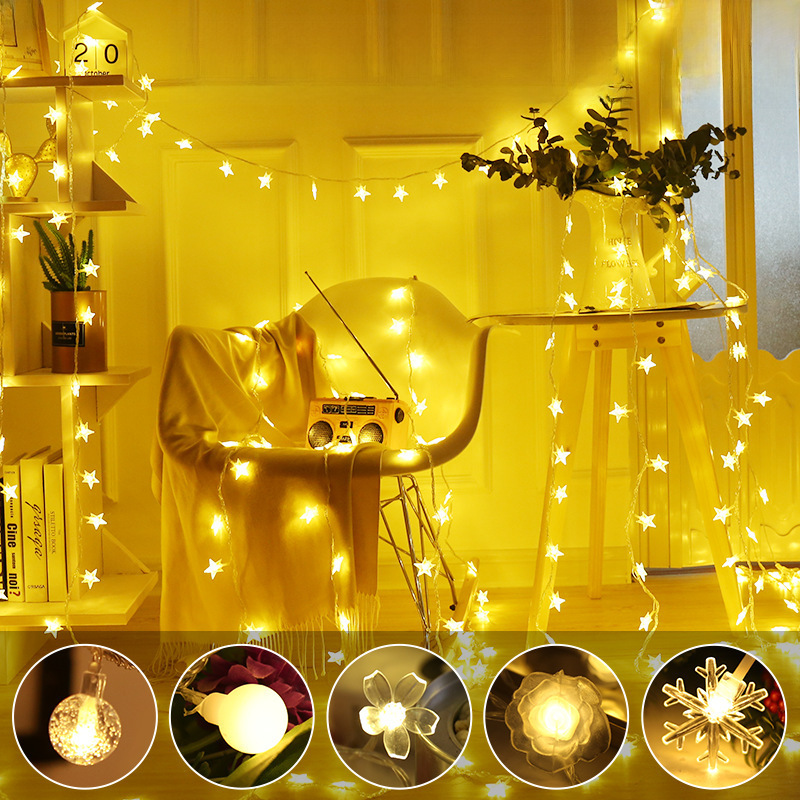 LED string light solar star light Christmas atmosphere light outdoor camping tent canopy decorative light strip