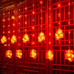 Outdoor Spring Festival New Year Red Lantern Scene Courtyard Curtain Ambience Light Mercury Arrangement LED External Waterproof Red Light