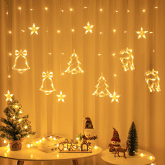 Christmas combination curtain lights Internet red lights room decoration bedroom layout festive lights flashing string lights starry sky