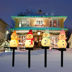 Christmas LED ground solar snowman lights, outdoor courtyard waterproof landscape lights, Christmas decorative ground lights