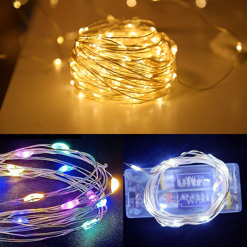 LED battery box copper wire string lights flower gift box decoration wave ball flash light Christmas holiday copper wire string lights