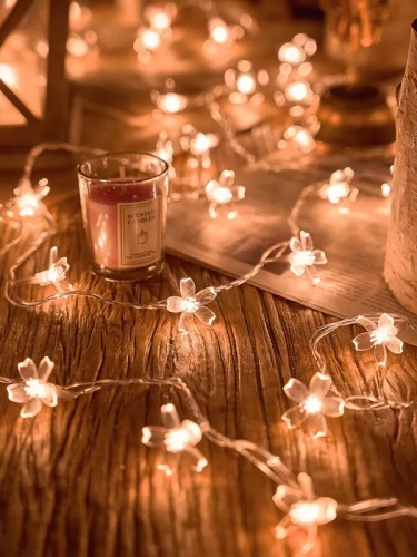 Cherry Blossom String Lights Christmas LED Small Color Lanterns Flashing Lights String Home Room Internet Celebrity Decoration Bedroom Romantic Arrangement