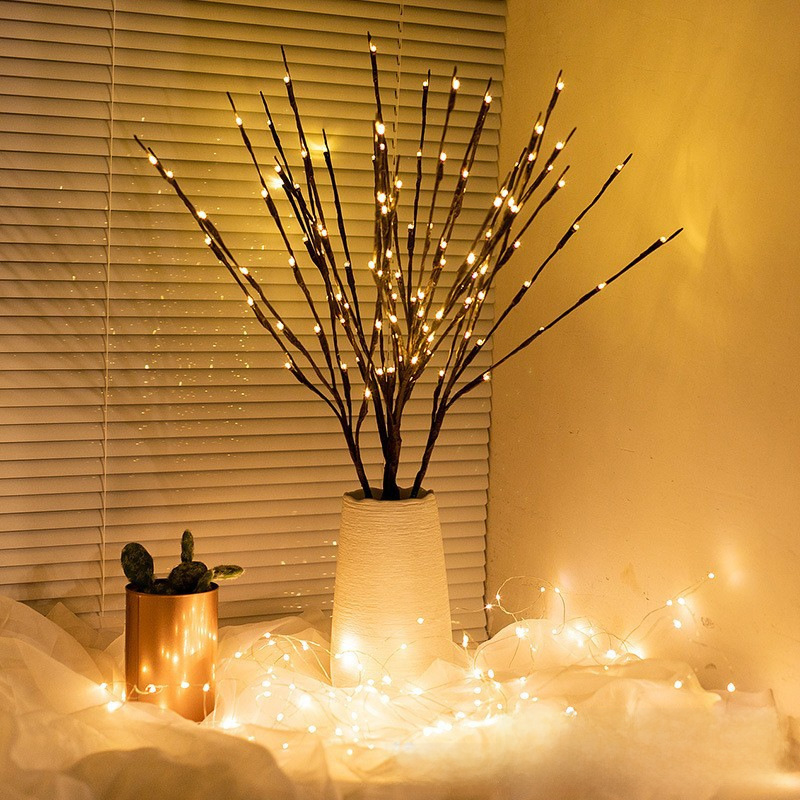LED simulation branch flower arrangement light string creative internet celebrity light branch light star night light Nordic room decoration tree light