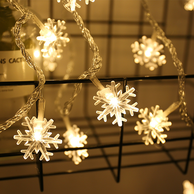 Snowflake light string led small colorful lights star lights battery box flashing light string Christmas holiday ins decorative lights