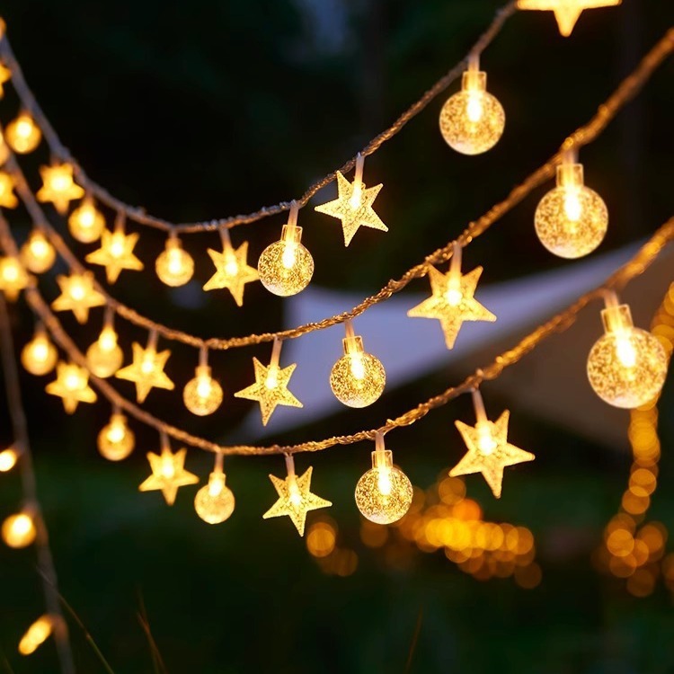 Solar LED outdoor camping waterproof starry atmosphere decoration courtyard battery box decoration low voltage string light