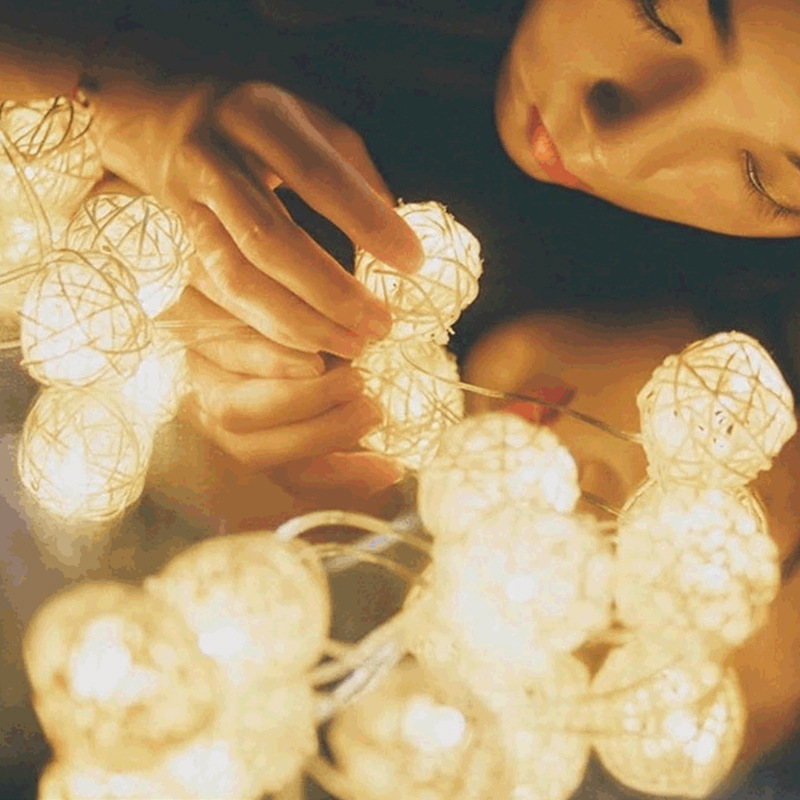 Sepak takraw home decoration lanterns, holiday decorations, LED battery lights, hotel bedroom window atmosphere string lights