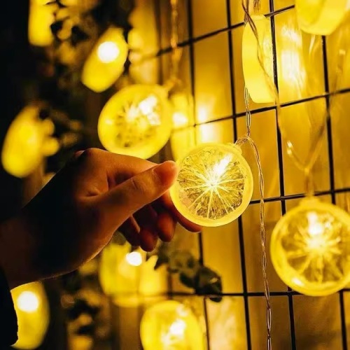 LED lemon slice shaped light string summer fruit decorative lamp internet celebrity small lantern stall night market bedroom atmosphere light